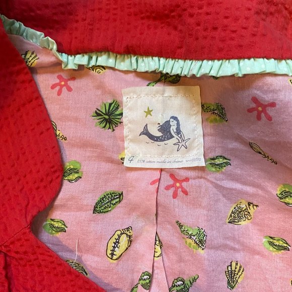 🔥SOLD🔥Anthropologie Mermaid Mariette Jacket Women Short Sleeve Retro Red 4 - Picture 4 of 5